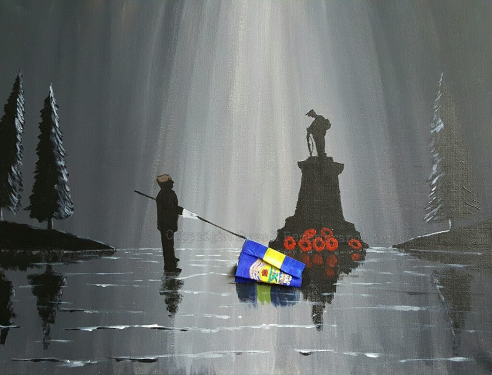 Dave H Remembrance Art painting 'Remembering the PWRR'