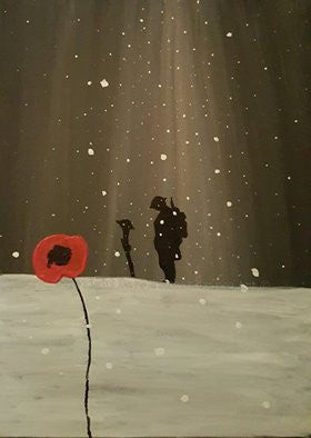 Dave H Remembrance Art painting 'Sorrow in the snow'