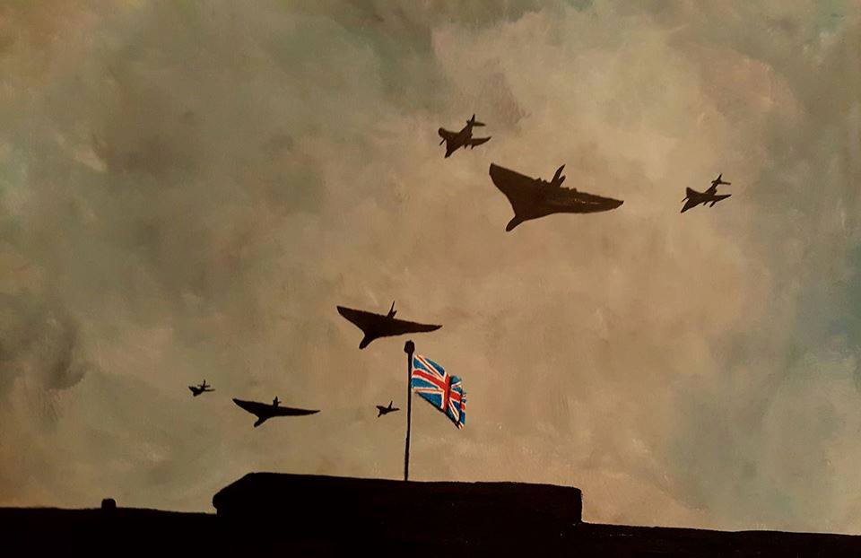 RAF flypast painting