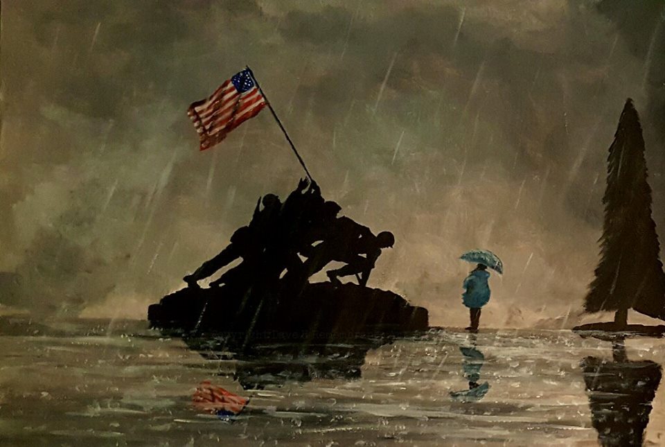 Iwo Jima memorial painting
