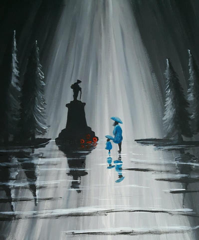 Original Acrylic Painting - 'Lady and lass in Blue'