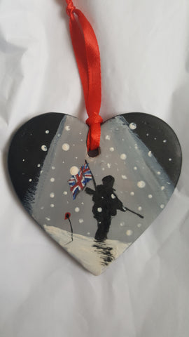 Love Heart Decoration - 'Yomp in the snow'