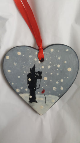 Love Heart Decoration - 'last post in the snow'