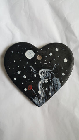 Love Heart Decoration - 'Hamish in the snow heart'