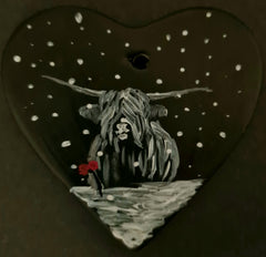 Snowy coo heart ornament