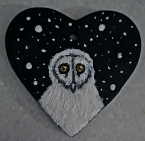 Love Heart Decoration - 'Snowy Owl'