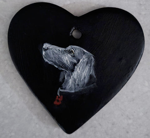 Love Heart Decoration - 'Poppy dog heart #3'