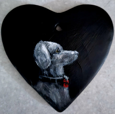 Love Heart Decoration - 'Poppy dog heart #5