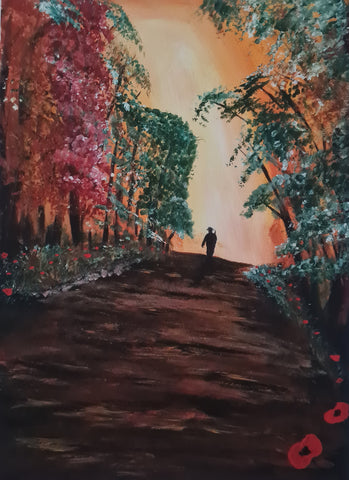 440 Original Acrylic Painting - 'Walking home in Spring'