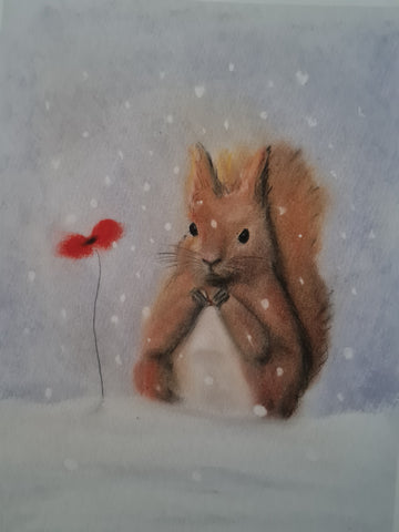 426 Open Edition Giclée Print  - 'Red squirrel Poppy'