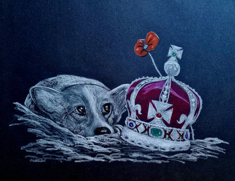 498 Open Edition Giclée Print - 'Corgi's sorrow'