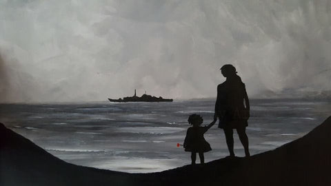 202 Original Acrylic Painting 202 - 'Wish he didn't have to go'