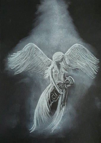 White on Black Polychromo - 207 'In the arms of an angel'