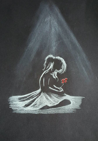 White on Black Polychromo - 210 'Missing you'