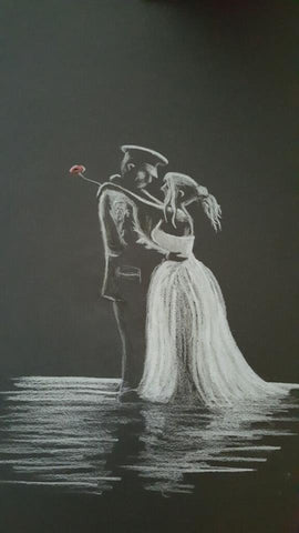 Original Polychromo and Pastel 222 - 'Dancing in the dark'