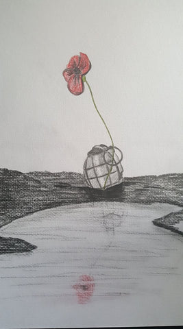 Original pencil sketch - Poppy Grenade