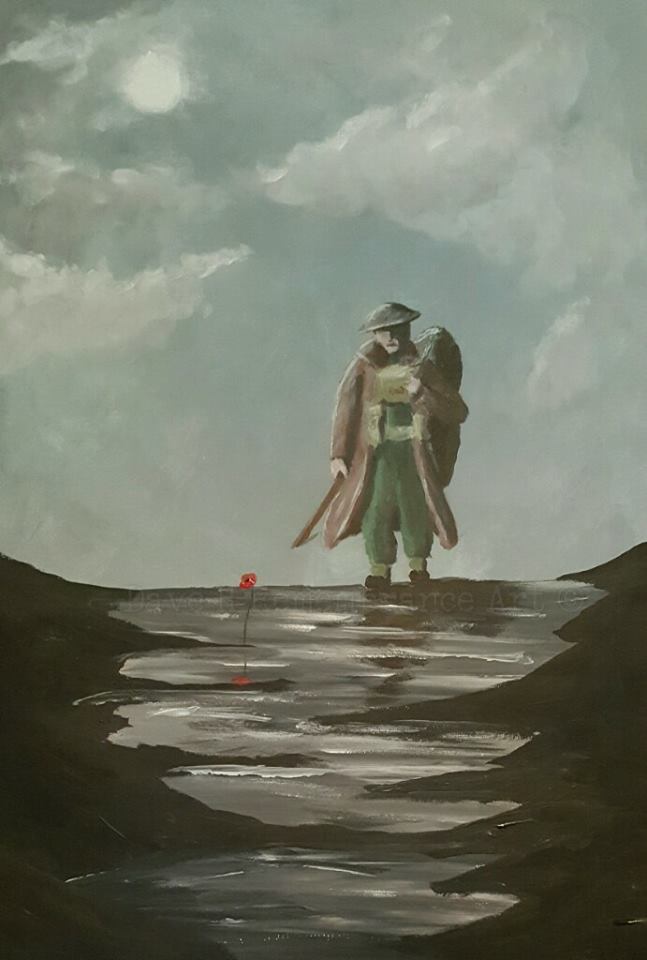 walking home ww2 painting