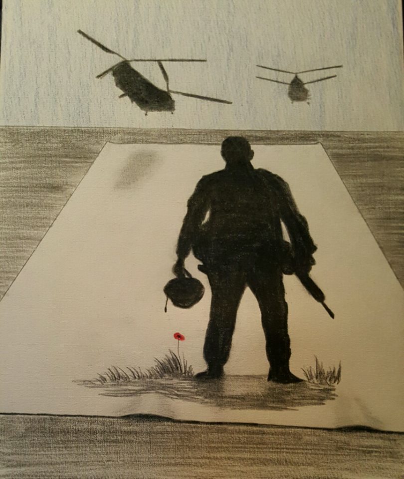 3d remembrance art drawing chinook