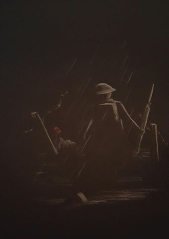 White on Black Polychromo -  'Tommy in the dark'