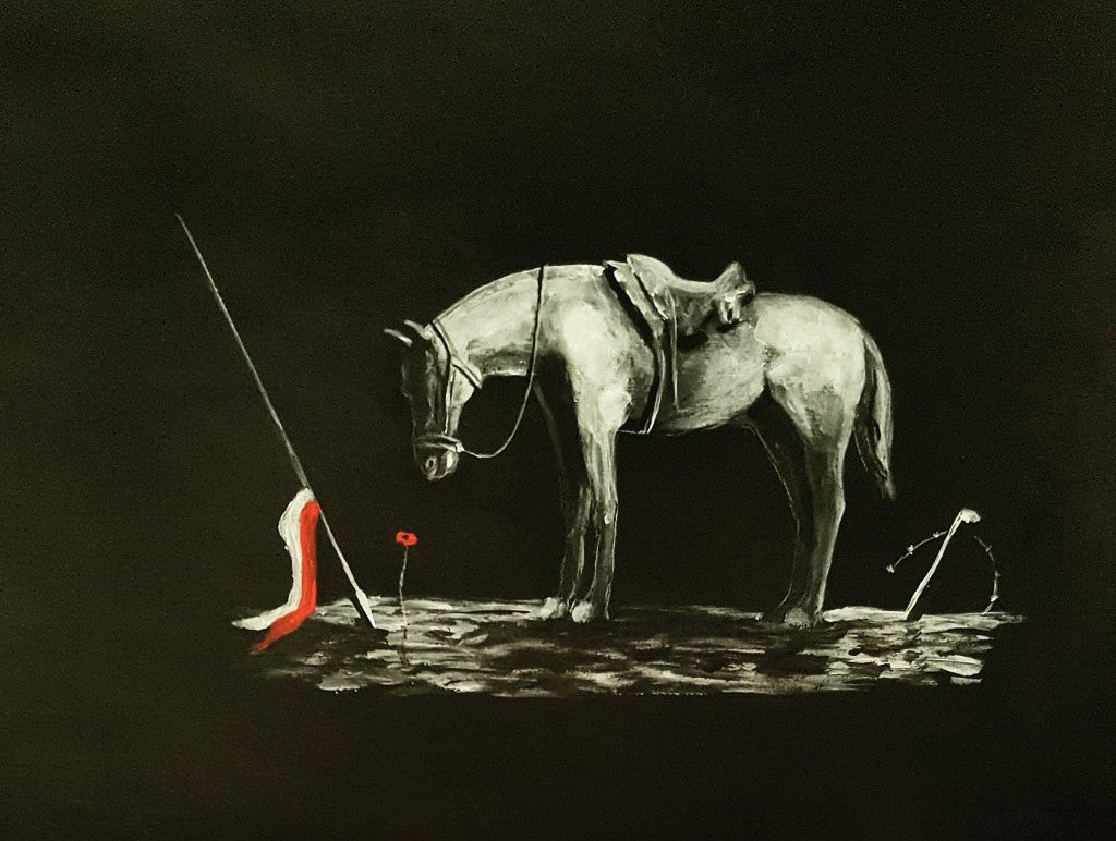 black poppy horse art