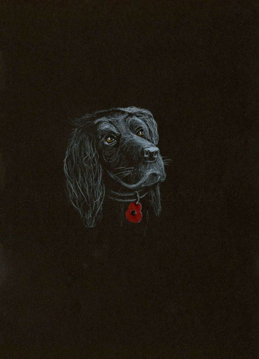 black poppy dog art