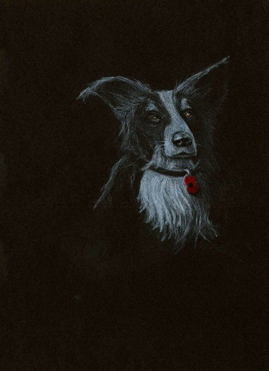 black poppy dog art