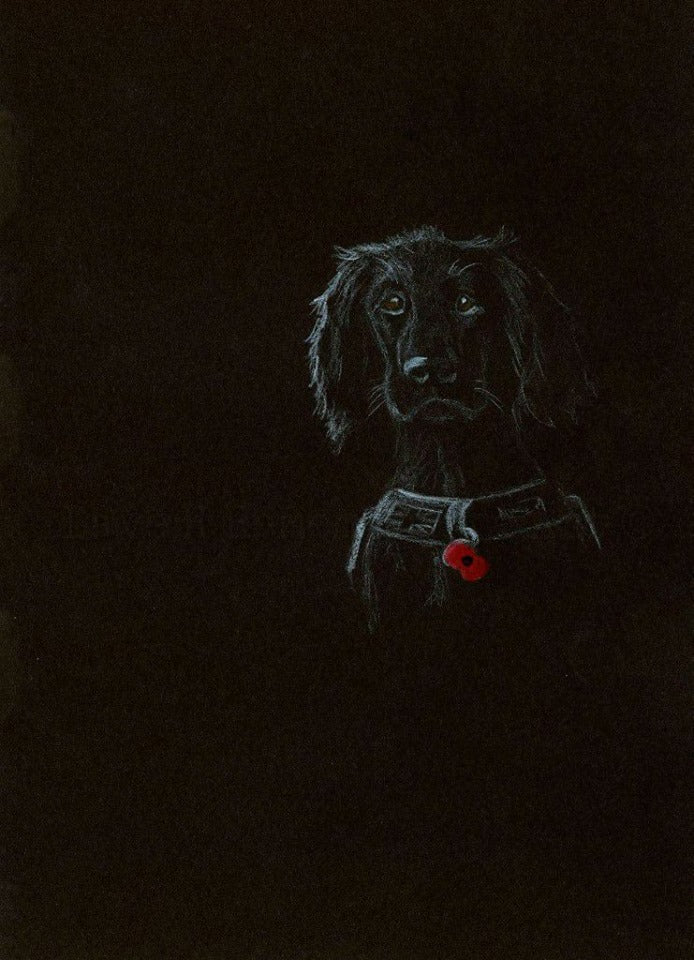 black poppy dog art