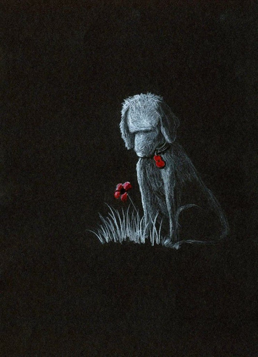 black poppy dog art
