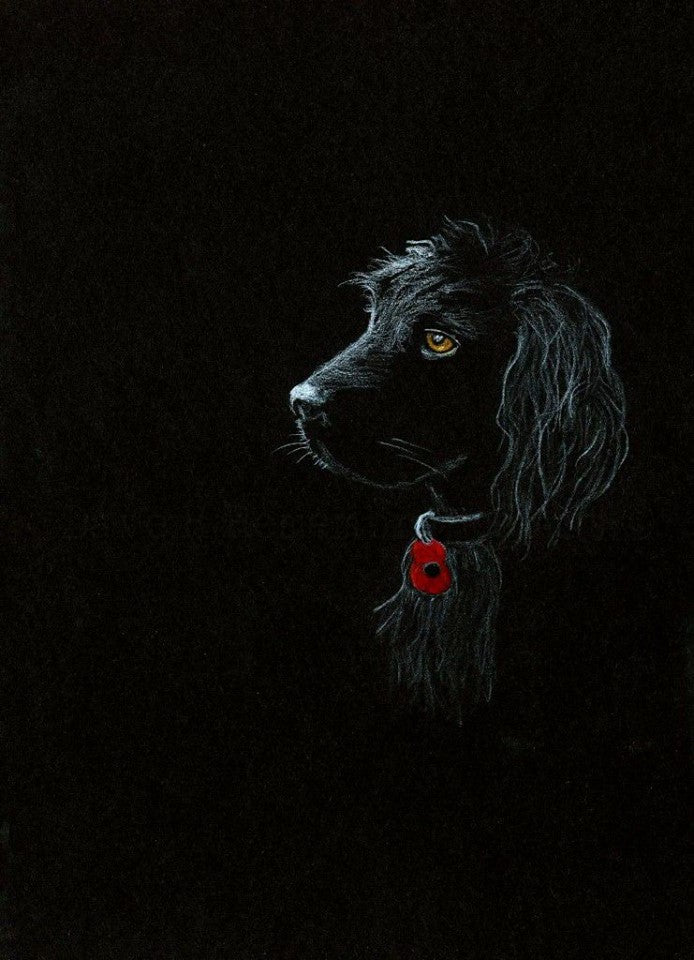 black poppy dog art