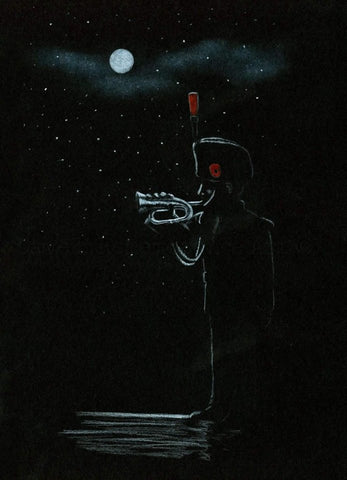 294 Original polychromo - 'Moonlit Last Post'