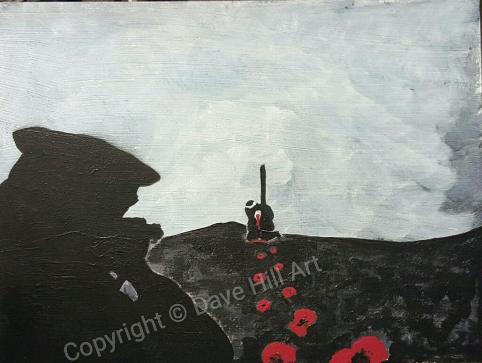 Dave H Remembrance Art painting '306' depicting the execution of one of the 306 soldiers executed for cowardice during WW1.