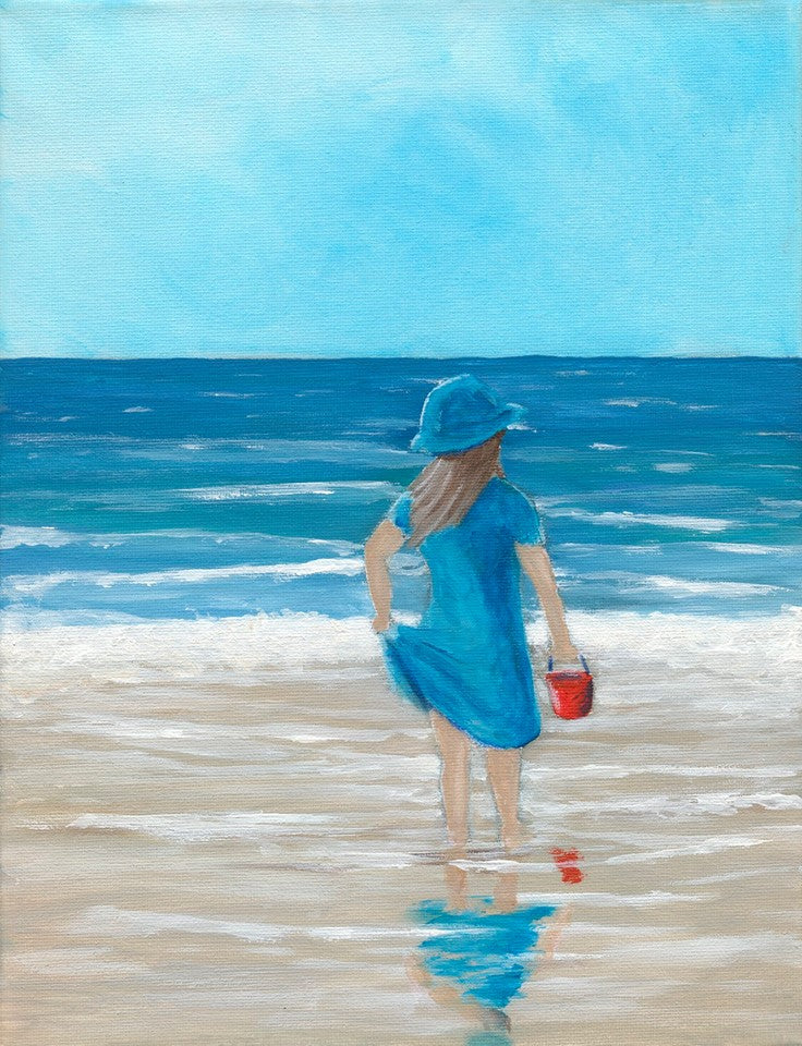 beach girl painting