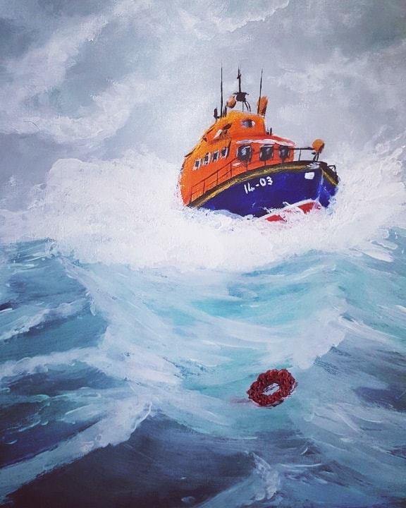 lifeboat painting