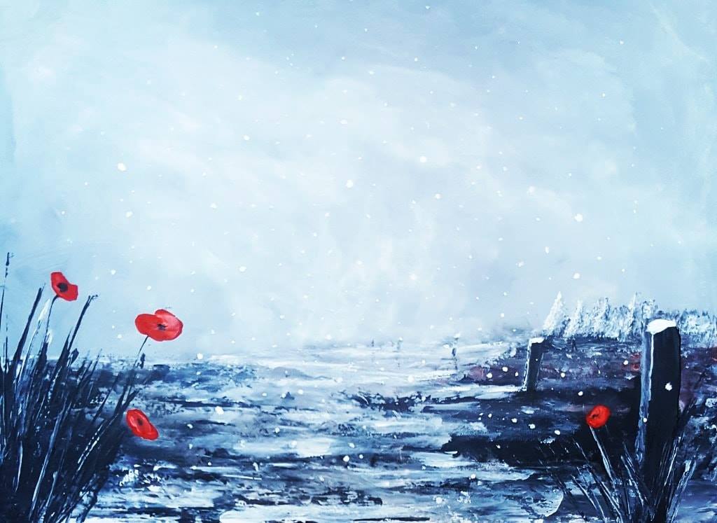 winter poppy painting