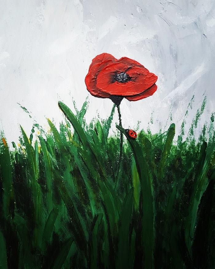 ladybird poppy painting