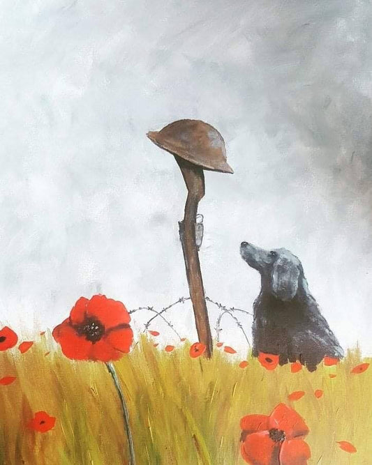 poppy dog remembrance art