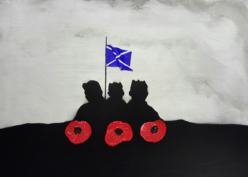 Remembrance Art '3 Scottish Soldiers'