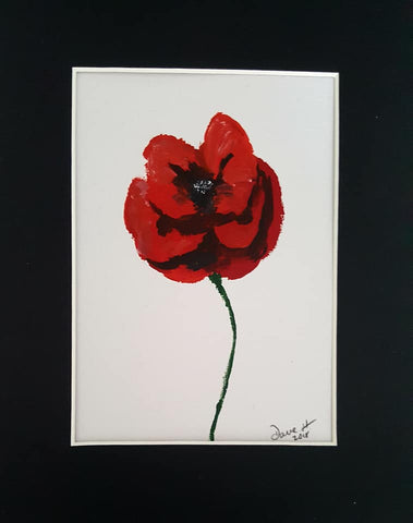 Small Original acrylic painting - 'untitled - poppy flower study #3'