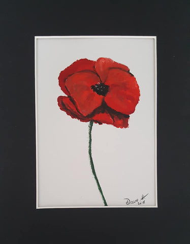 Small Original acrylic painting - 'untitled - poppy flower study #2'