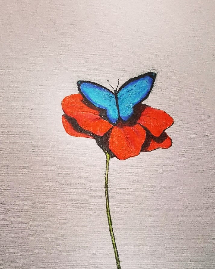 butterfly poppy art