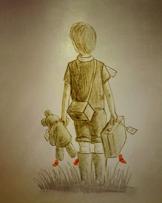 evacuee boy art