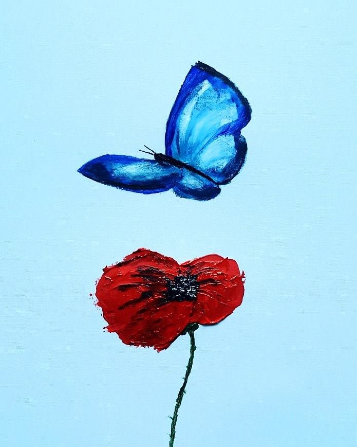 butterfly poppy art