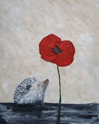 357 Original Acrylic Painting 357 - 'Hedgehog Poppy'