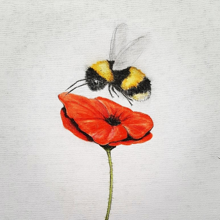 Bee Poppy art