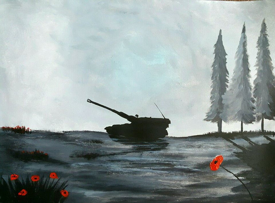 AS90 gun painting