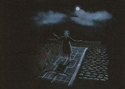 286 Open Edition Giclée Print - 'hopscotch in the moonlight'