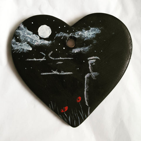 Love Heart Decoration - 'Spitfires in the moonlight heart'