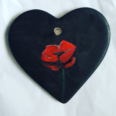 Love Heart Decoration - 'Poppy #2'