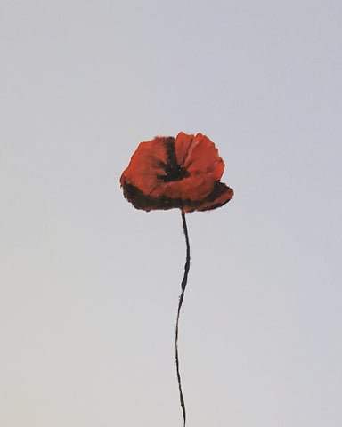 Original mini painting - 'a simple poppy'