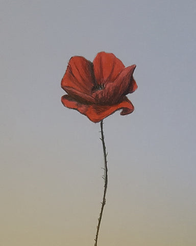 Original mini artwork - 'a simple poppy'